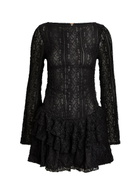 Free People Tabby Ruffled Lace Mini Dress Black