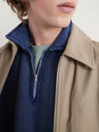 A.PRESSE - Half-Zip Cotton-Jersey Sweatshirt - Blue