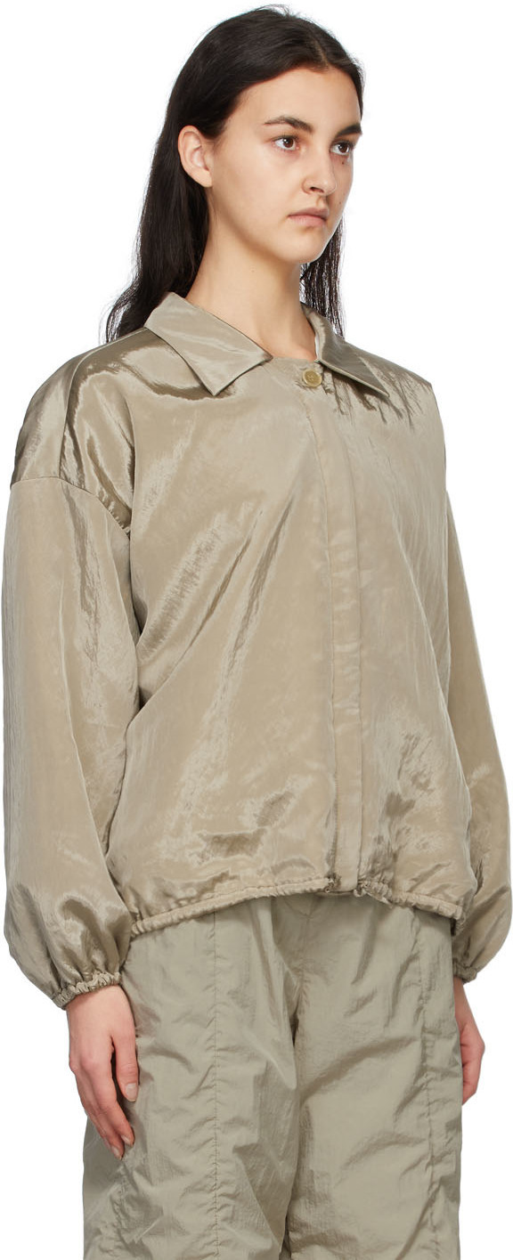 AMOMENTO Khaki Silky Padded Blouson Jacket AMOMENTO