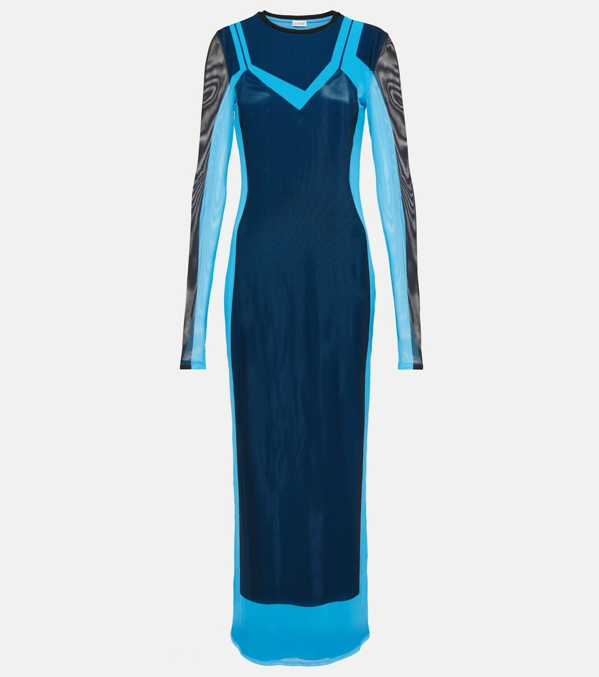 Loewe Colorblocked mesh maxi dress Loewe
