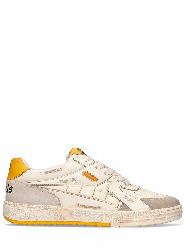 Photo: PALM ANGELS - Palm University Leather Low-top Sneakers