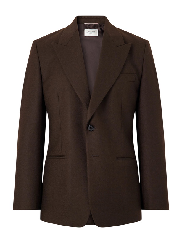 Photo: SAINT LAURENT - Wool Blazer - Brown