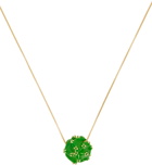 Bottega Veneta Gold & Green Fern Necklace