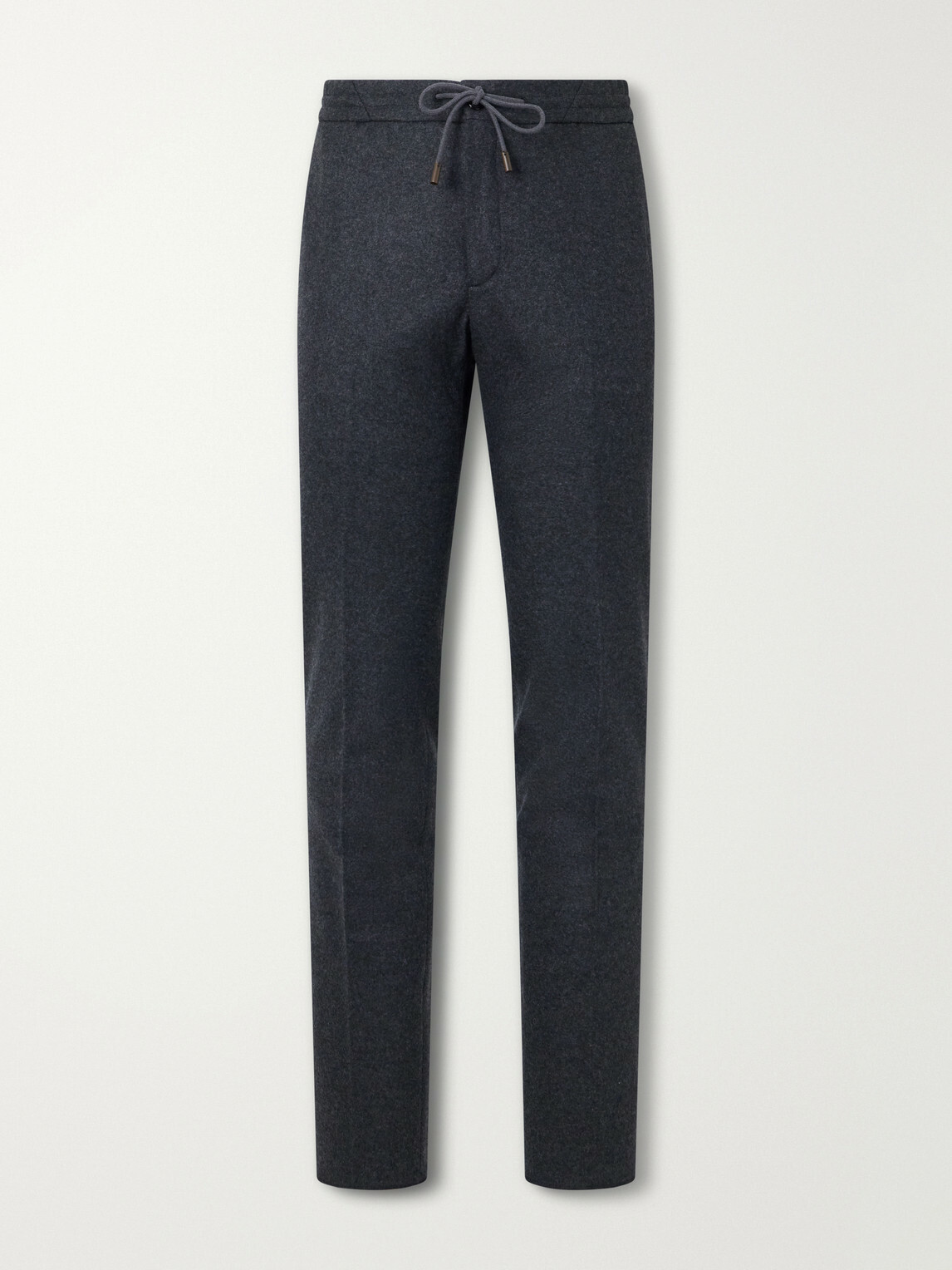 Slowear - Tapered Cashmere-Flannel Drawstring Trousers - Gray