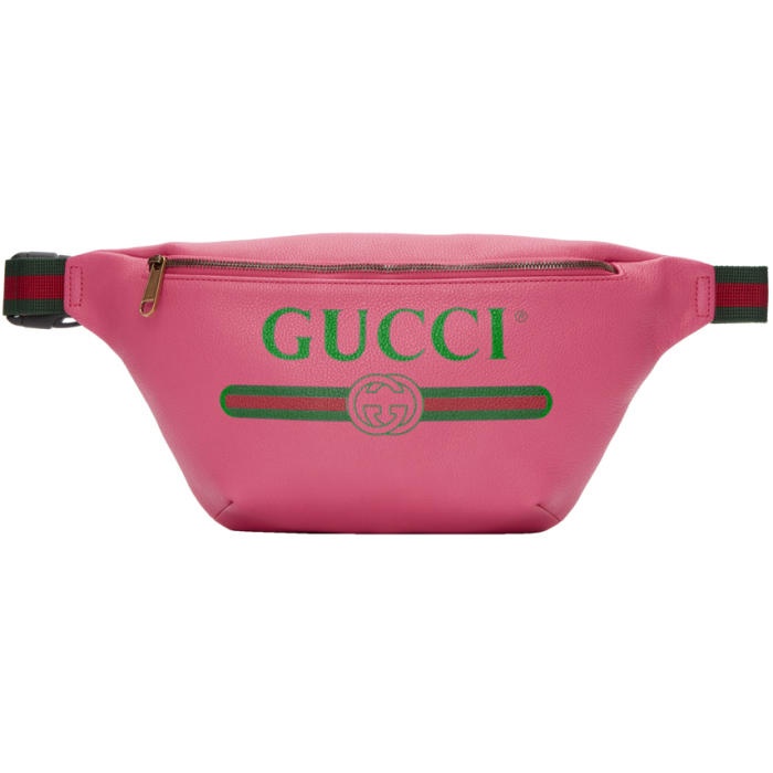 Photo: Gucci Pink Leather Logo Fanny Pack 