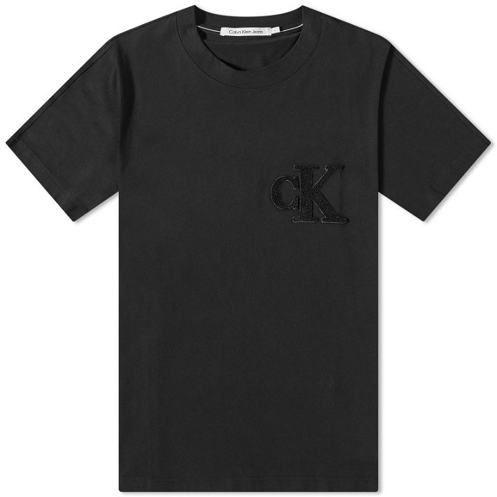 Photo: Calvin Klein Men's CK Chenille T-Shirt in Ck Black