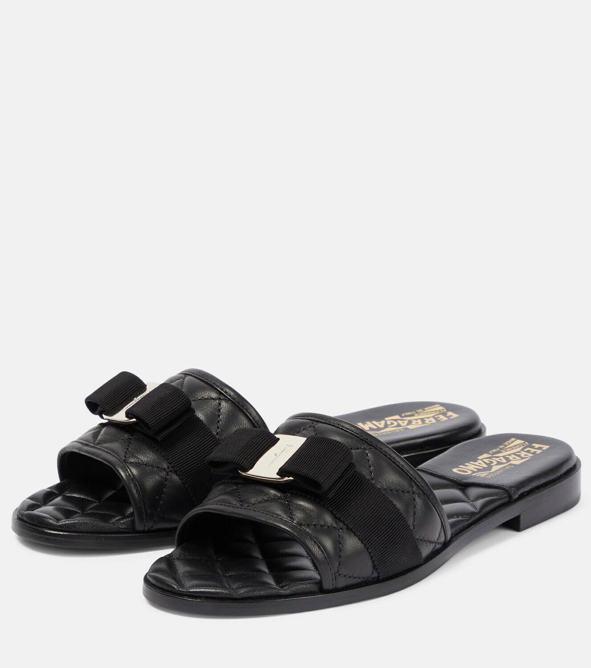 ferragamo leather slides
