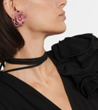 Magda Butrym Floral crystal-embellished clip-on earrings