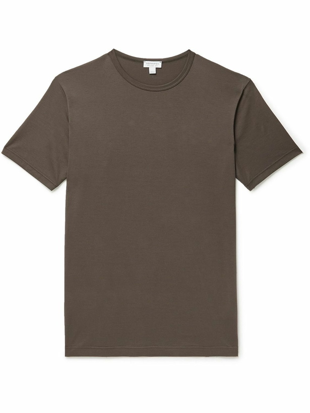 Photo: Sunspel - Pima Cotton-Jersey T-Shirt - Brown