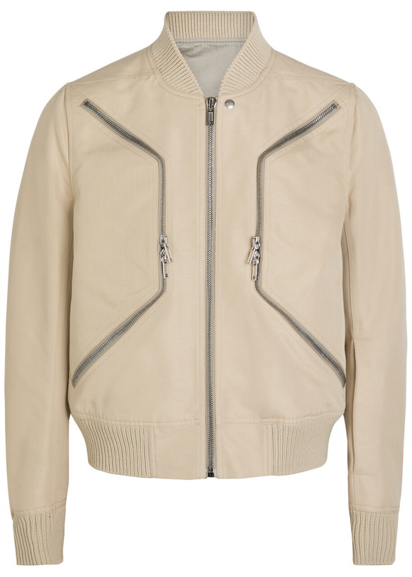 Photo: Rick Owens Heizer Flight Canvas Bomber Jacket Sand