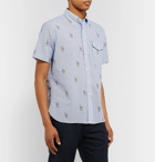 Polo Ralph Lauren - Button-Down Collar Printed Striped Cotton-Seersucker Shirt - Blue