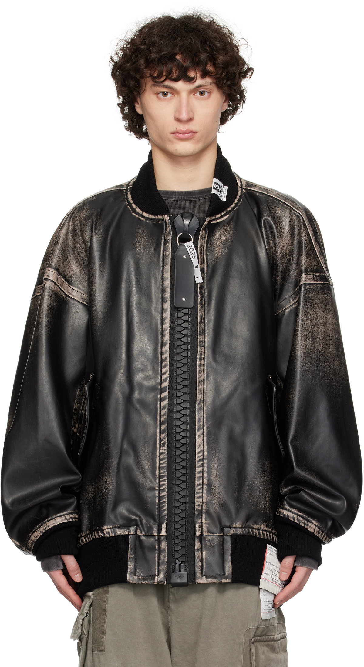 Maison MIHARA YASUHIRO Black Amateur Sewn Like Big Zip Faux