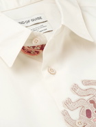 A Kind Of Guise - Flores Jacquard-Trimmed Cotton-Poplin Shirt - Neutrals