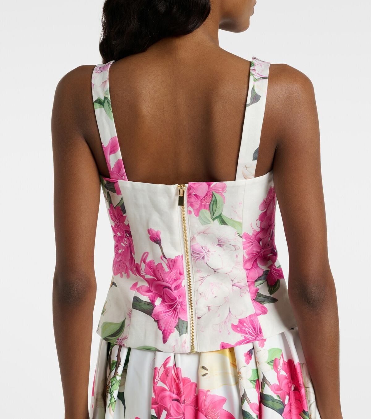 Leo Lin Isadora printed linem-blend top