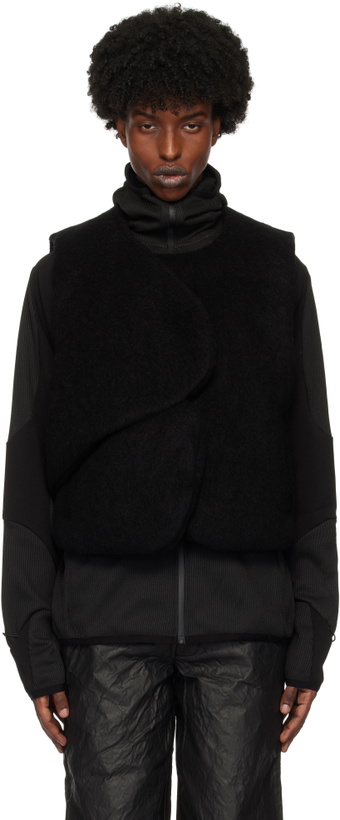 Photo: HELIOT EMIL Black Obelis Mohair Down Vest