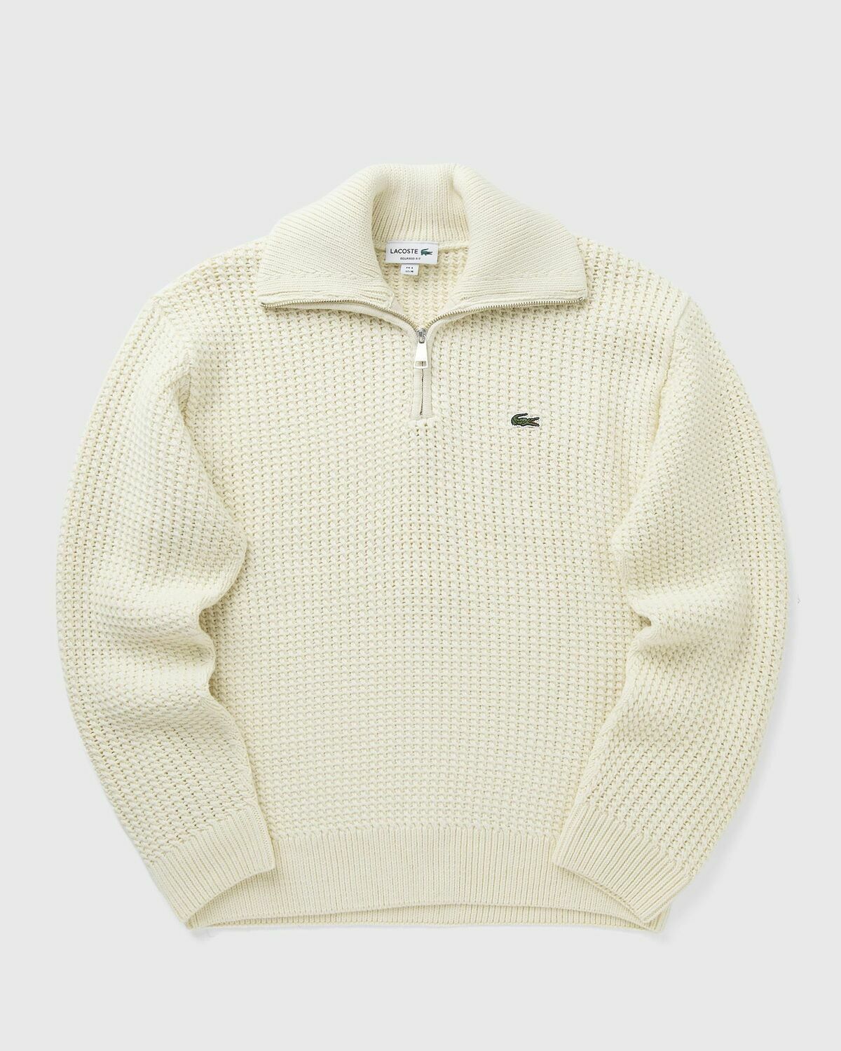 Lacoste KNIT HALF ZIP Beige Mens Pullover