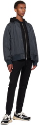 Reigning Champ Navy ECONYL Satin Nylon Stadium Jacket