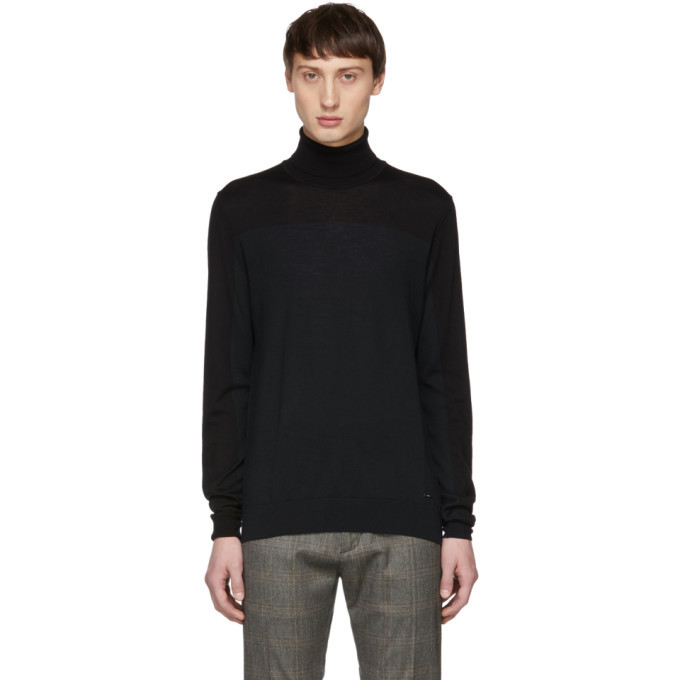 Photo: Hugo Black and Navy Santu Turtleneck