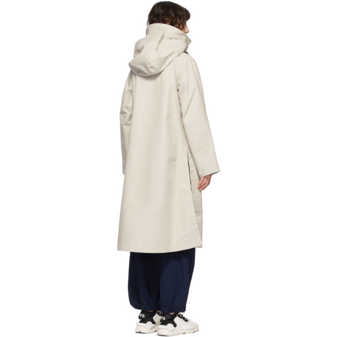 Y-3 Beige Bonded Hooded Racer Coat Y-3