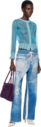 Andersson Bell Blue Sheer Knit Cardigan
