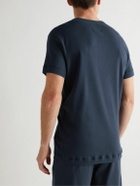 Hemen Biarritz - Luzien Organic Cotton-Jersey Henley Pyjama T-Shirt - Blue