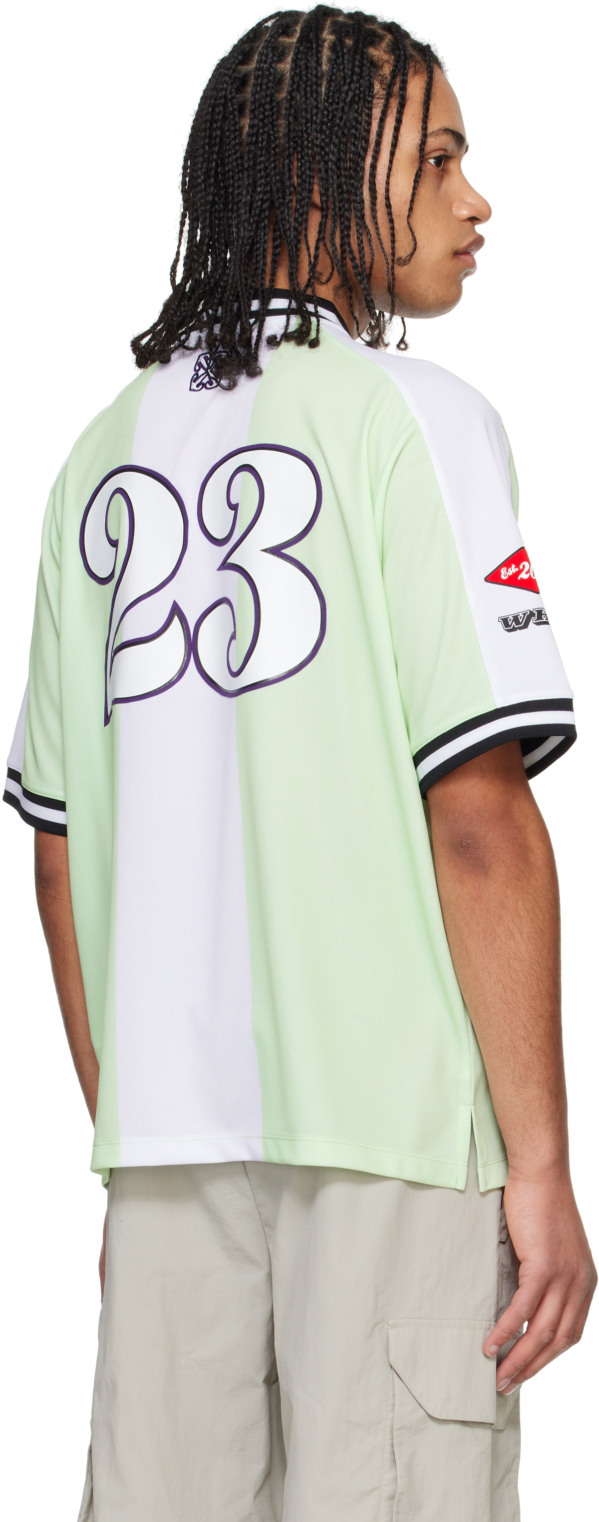 Off-White Green & White Cap 23 Soccer Jersey