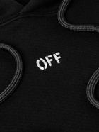 Off-White - Logo-Print Cotton-Jersey Hoodie - Black