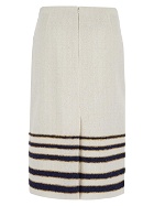 Valentino V Logo Tweed Midi Skirt