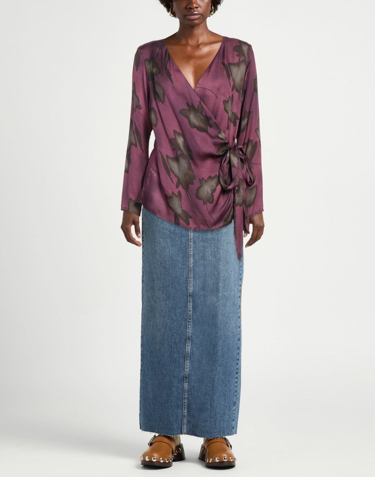 Manila Grace Womens Top Plum