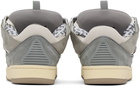 Lanvin Gray Leather Curb Sneakers