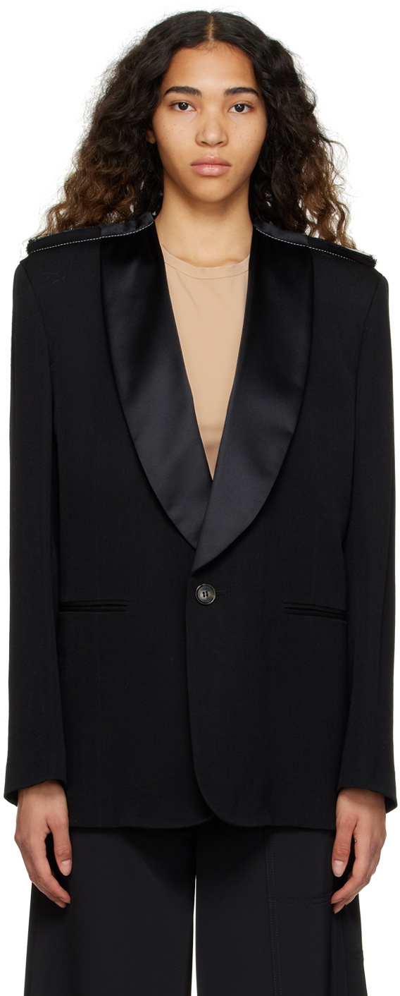 MM6 Maison Margiela Black Shawl Blazer MM6 Maison Margiela