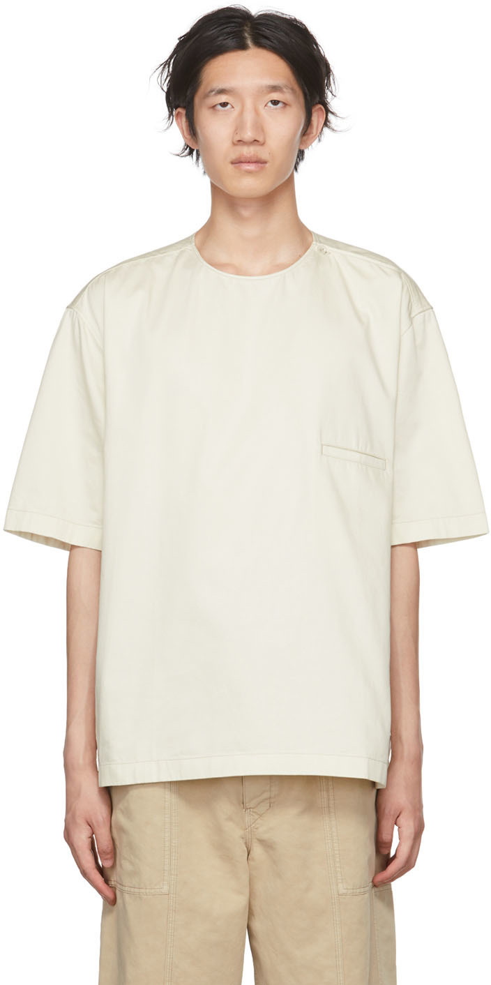 Lemaire Off-White Button Neck Shirt Lemaire
