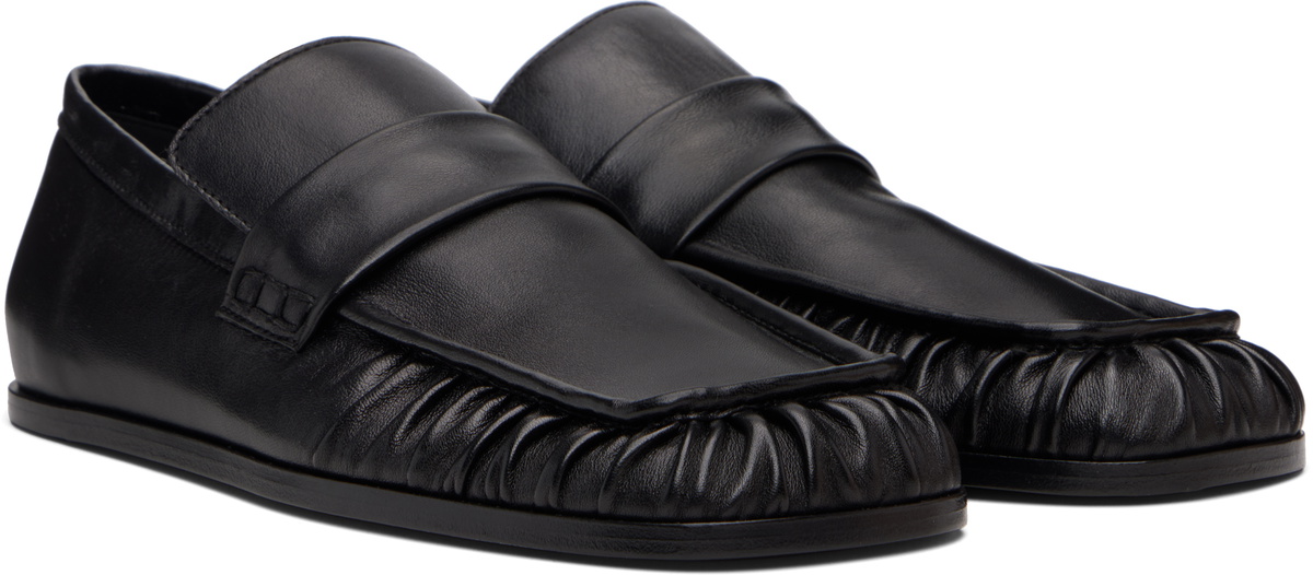Jil Sander Black Square Toe Loafers