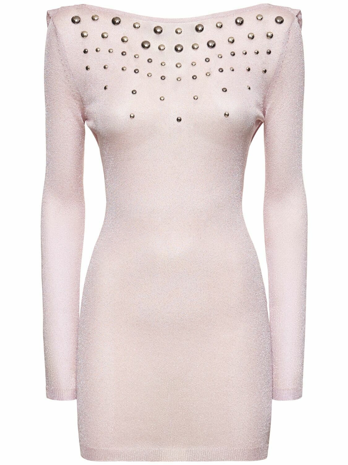 ALESSANDRA RICH - Open Back Lurex Knit Mini Dress W/hotfix Alessandra Rich