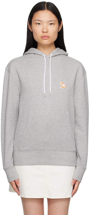 Photo: Maison Kitsuné Gray Chillax Fox Hoodie