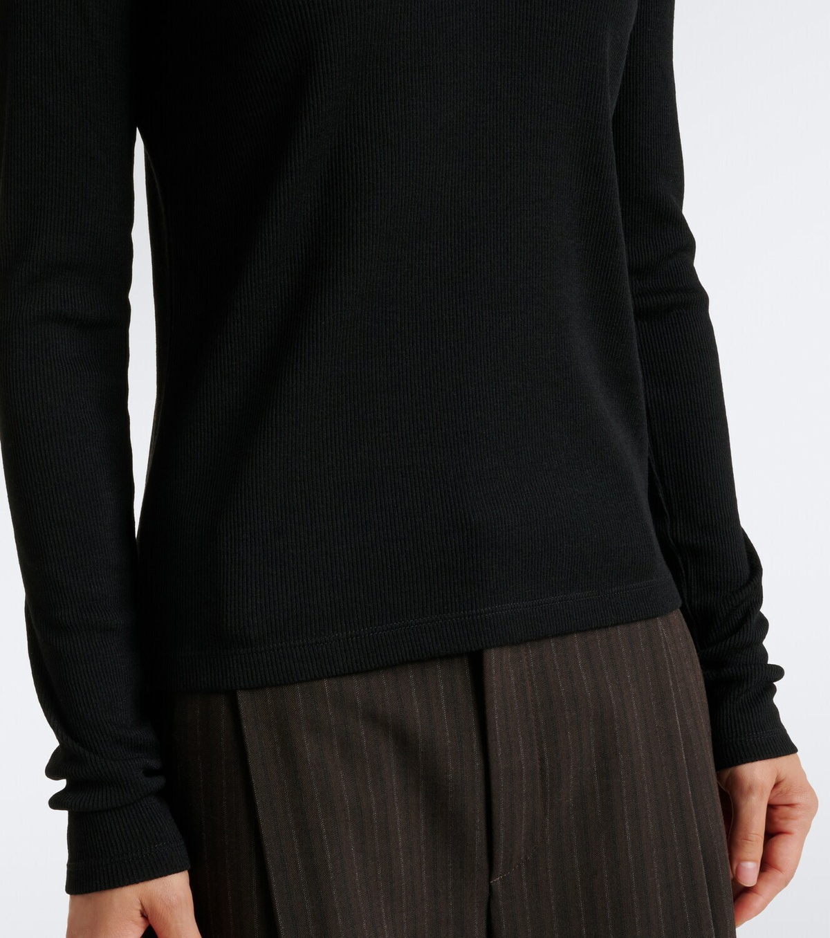 Vince Lace-trimmed ribbed-knit top
