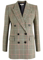 Chloe Women's Checked Double-breasted Wool Blazer Size 40 (UK12 / M), Features Peaked Lapels & Padded Shoulders Multicoloured 1