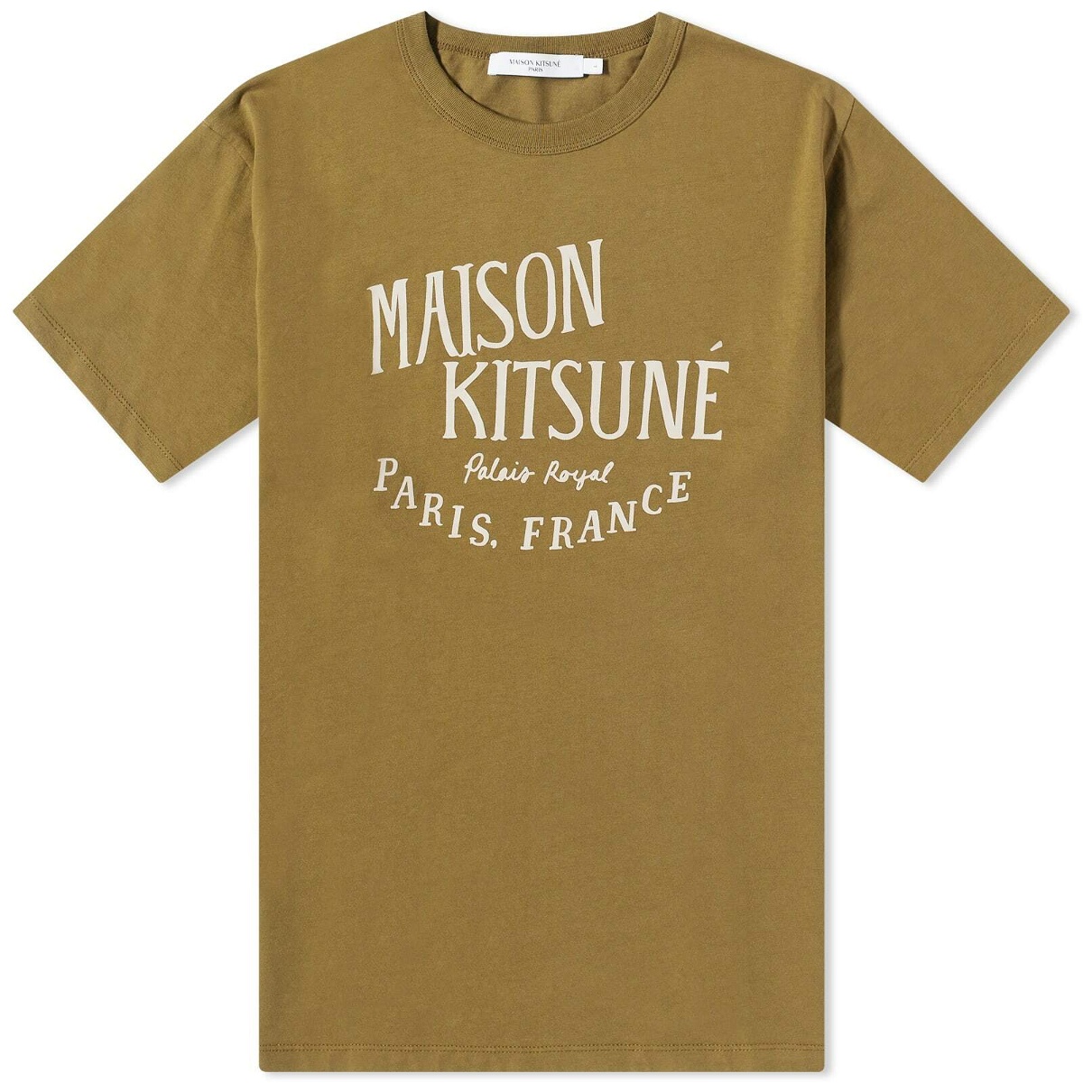 Maison Kitsuné Men's Palais Royal Classic T-Shirt in Khaki Maison Kitsune