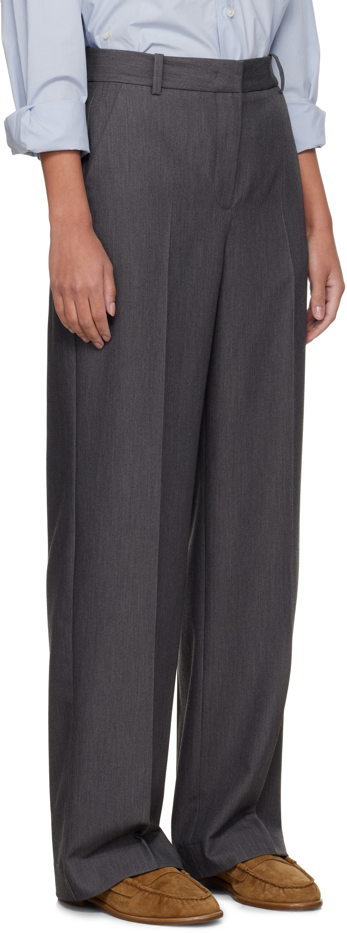 Dunst Gray Straight Trousers