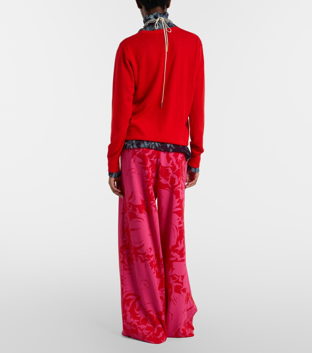 Dries Van Noten Floral pleated cotton jersey sweatpants