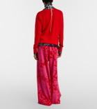 Dries Van Noten Floral pleated cotton jersey sweatpants