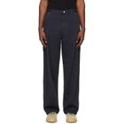 Moncler Navy Cotton Blend Gabardine Cargo Pants