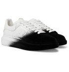Alexander McQueen - Exaggerated-Sole Leather and Velvet Sneakers - White
