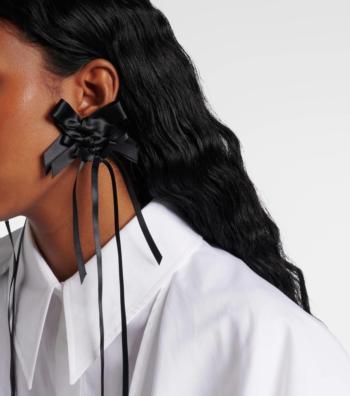 Simone Rocha Bow-detail satin earrings Simone Rocha