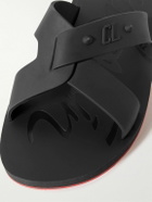Christian Louboutin - Loubi Cross Logo-Embossed Rubber Slides - Black