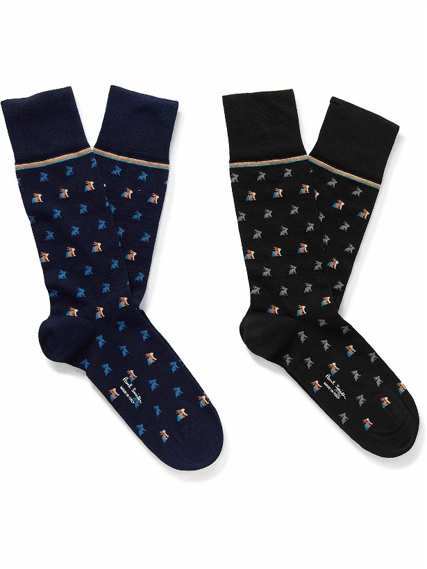 Photo: Paul Smith - Two-Pack Intarsia Cotton-Blend Socks