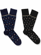 Paul Smith - Two-Pack Intarsia Cotton-Blend Socks