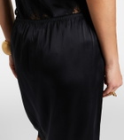 Nili Lotan Thea lace-trimmed silk midi skirt