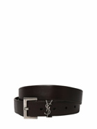 SAINT LAURENT - 3cm Cassandre Long Waist Leather Belt