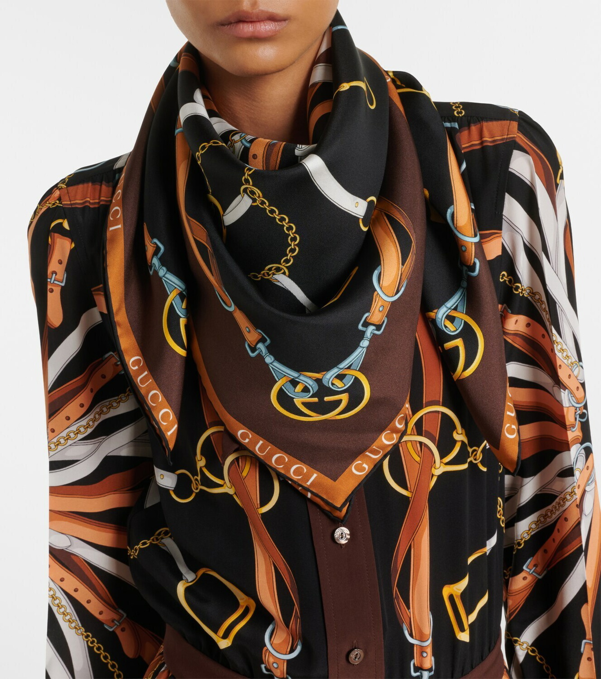 Gucci Printed silk twill scarf